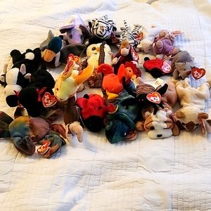Ty Beanie Babies. Some are small some big ones.